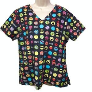 Smiley World Emoji Scrub Shirt Sz Medium Nurse